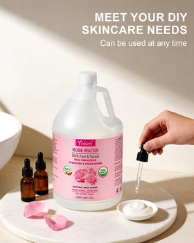 Yoken Organic Rose Water 128oz with fresh roses