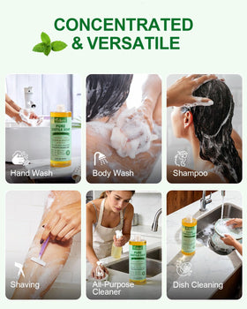 Yoken Peppermint Castile Soap 32oz in a bathroom setting