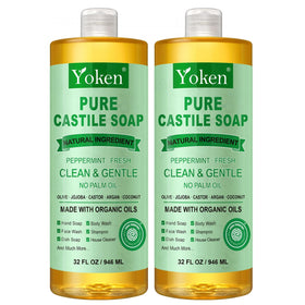 Yoken Peppermint Castile Soap 32oz in a family-friendly environment