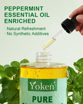 Yoken Peppermint Castile Soap 32oz side view with pump