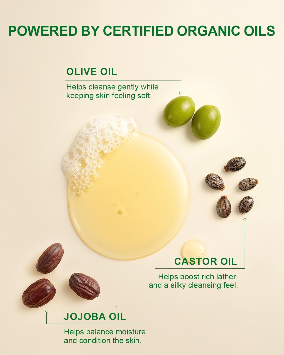 Yoken Peppermint Castile Soap lathering on hands