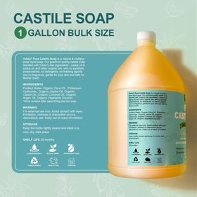Yoken Pure Castile Liquid Soap 128 Oz displayed with other cleaning products