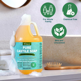 Yoken Pure Castile Liquid Soap 128 Oz label close-up