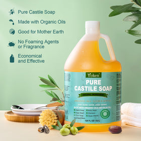 Yoken Pure Castile Liquid Soap 128 Oz side view