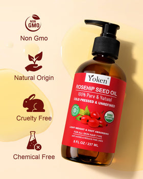 Yoken Rosehip Seed Oil application on skin