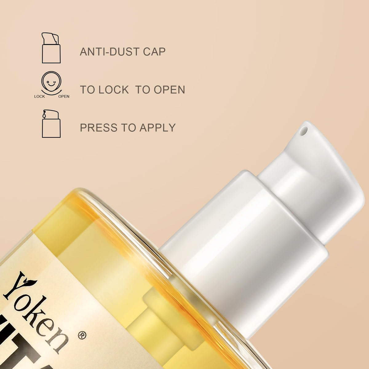 Yoken Vitamin E Oil 8 Oz in a lifestyle setting on a bathroom counter