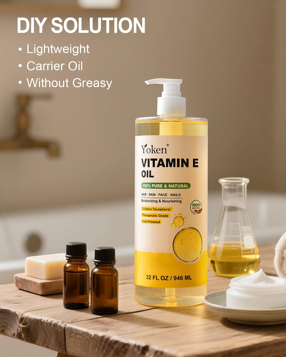 Yoken Vitamin E Oil application on skin
