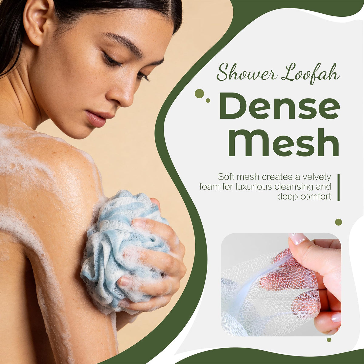 Yolaist Loofah Sponge in Mint Breeze colour