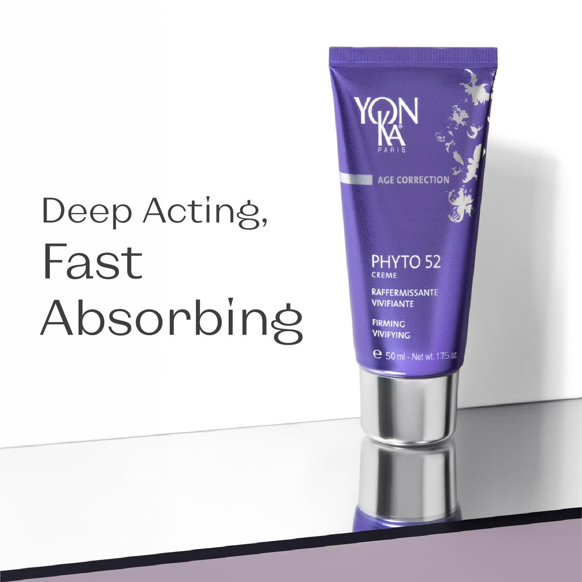 Yonka Phyto 52 Skin Firming Cream on a vanity