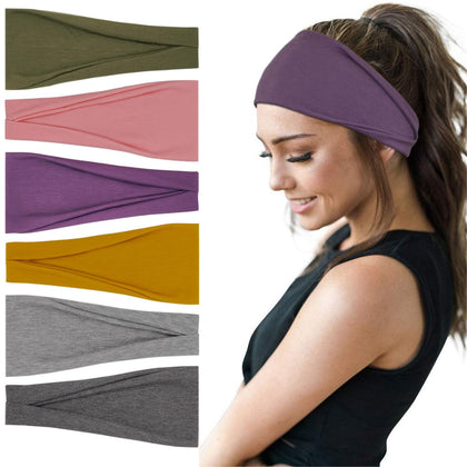 YONUF 6 Pack Headbands assorted colours displayed