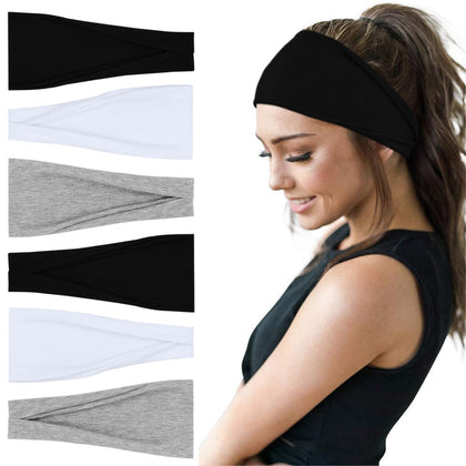 YONUF 6 pack headbands in assorted colours front view