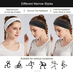YONUF headband black model back view