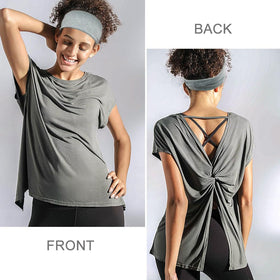 YONUF headband grey model folded for style