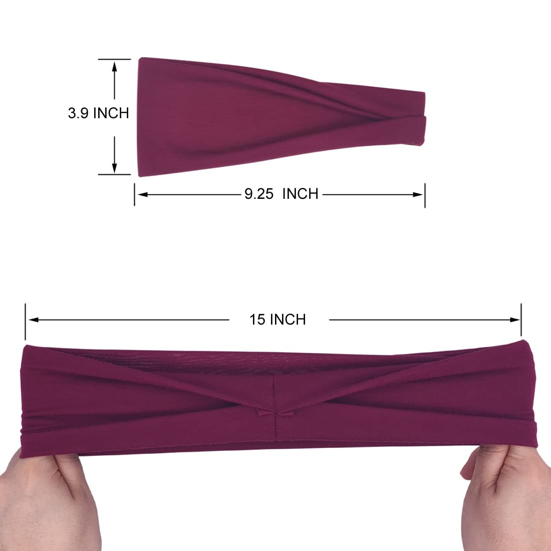YONUF headband in pink folded for narrow style