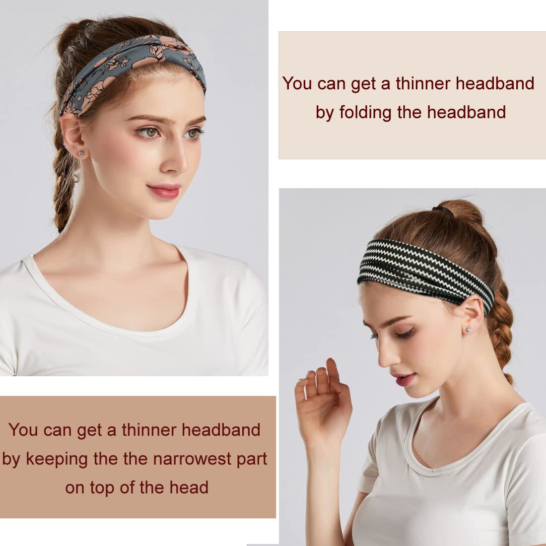 YONUF headband on a table with beauty products