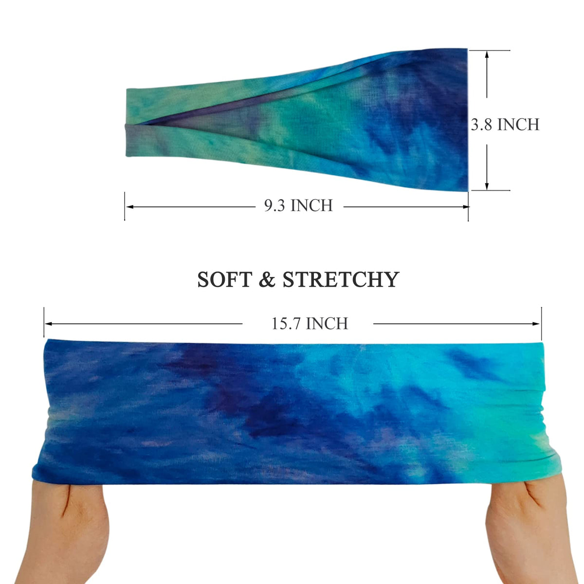 YONUF headbands displayed with packaging