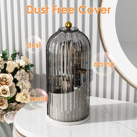 YOOLENS Makeup Brush Holder Gray on bathroom counter