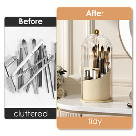 YOOLENS Makeup Brush Holder showing sliding door feature
