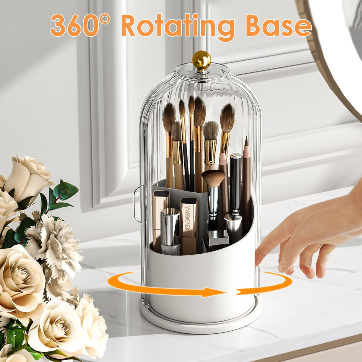 YOOLENS Makeup Brush Holder sliding door open