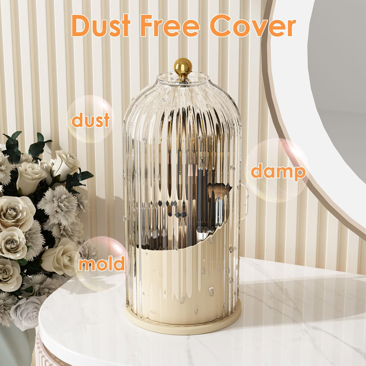 YOOLENS Makeup Brush Holder with brushes inside