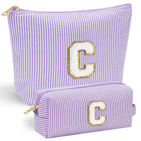 YOOLIFE Bridesmaid Makeup Bag front view in purple