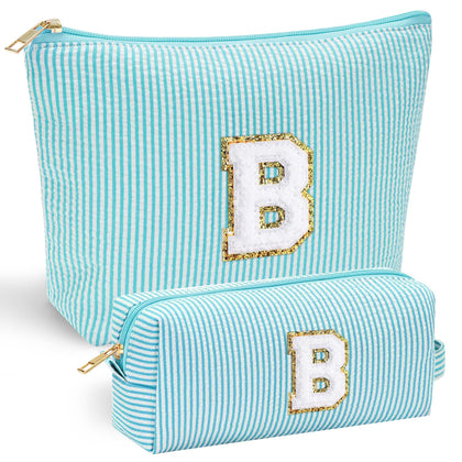 YOOLIFE Bridesmaid Makeup Bag front view with personalised letter
