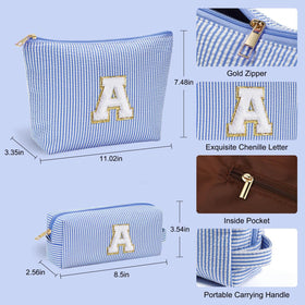 YOOLIFE Cosmetic Bag in purple colour with initial
