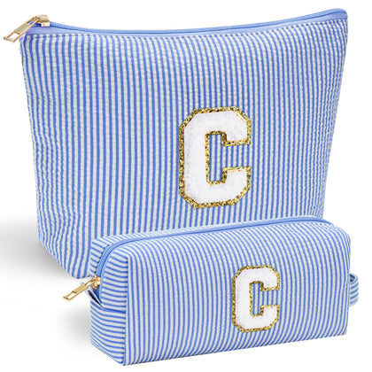 YOOLIFE Cute Makeup Bag front view with personalised chenille letter