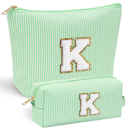 YOOLIFE Cute Makeup Bag front view with personalised initial