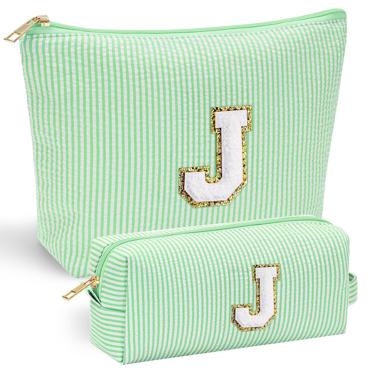 YOOLIFE Cute Makeup Bag in pink with initial A