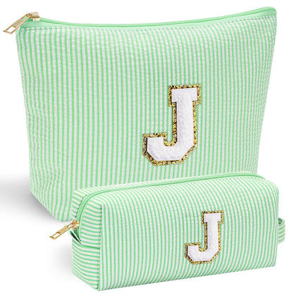 YOOLIFE Cute Makeup Bag in pink with initial A