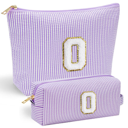 YOOLIFE Cute Makeup Bag Pouch in pink with initial letter