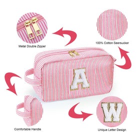 YOOLIFE Initial Makeup Bag displayed with cosmetics