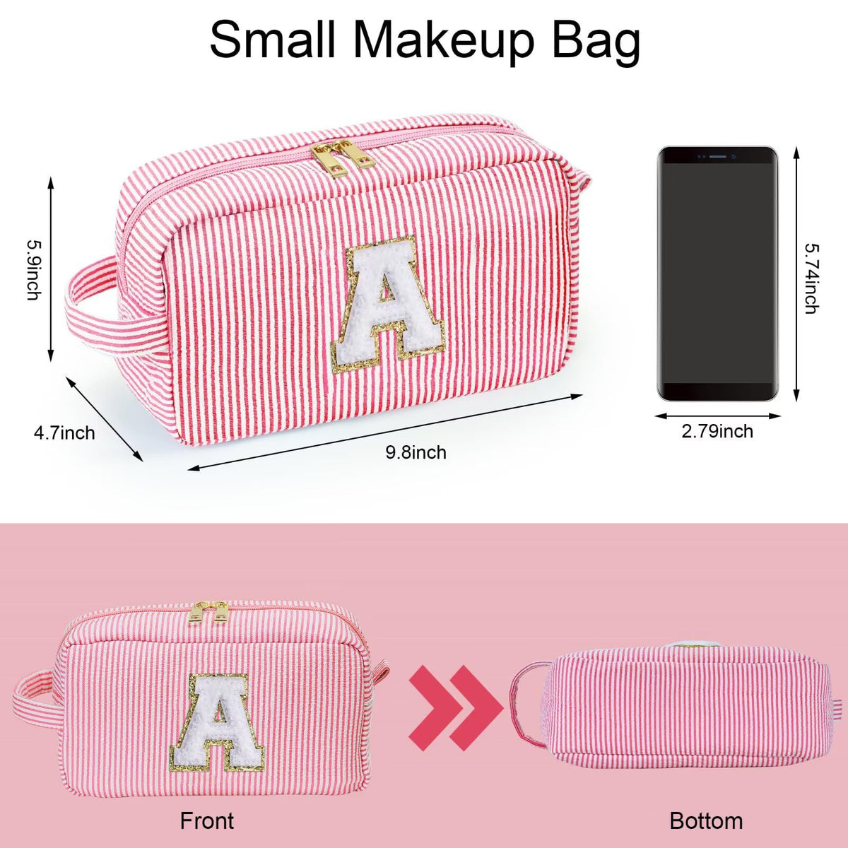YOOLIFE Initial Makeup Bag displayed with cosmetics