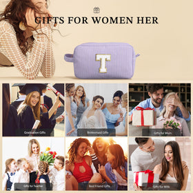 YOOLIFE Initial Makeup Bag lifestyle scene with cosmetics