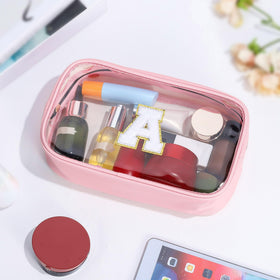 YOOLIFE Initial Travel Makeup Bag displayed with gift wrapping