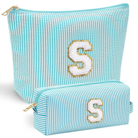 YOOLIFE Makeup Bag Set front view with personalised initials