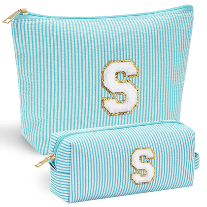 YOOLIFE Makeup Bag Set front view with personalised initials