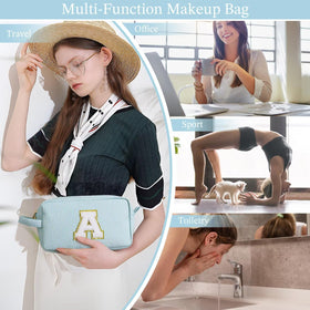 YOOLIFE portable makeup pouch on a travel suitcase