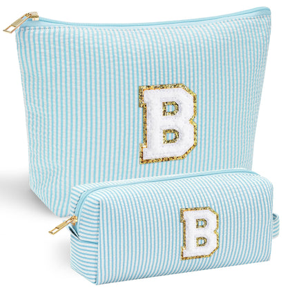 YOOLIFE Travel Makeup Bag in pink with personalised letter