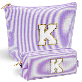 YOOLIFE Travel Toiletry Bag front view with personalised initial