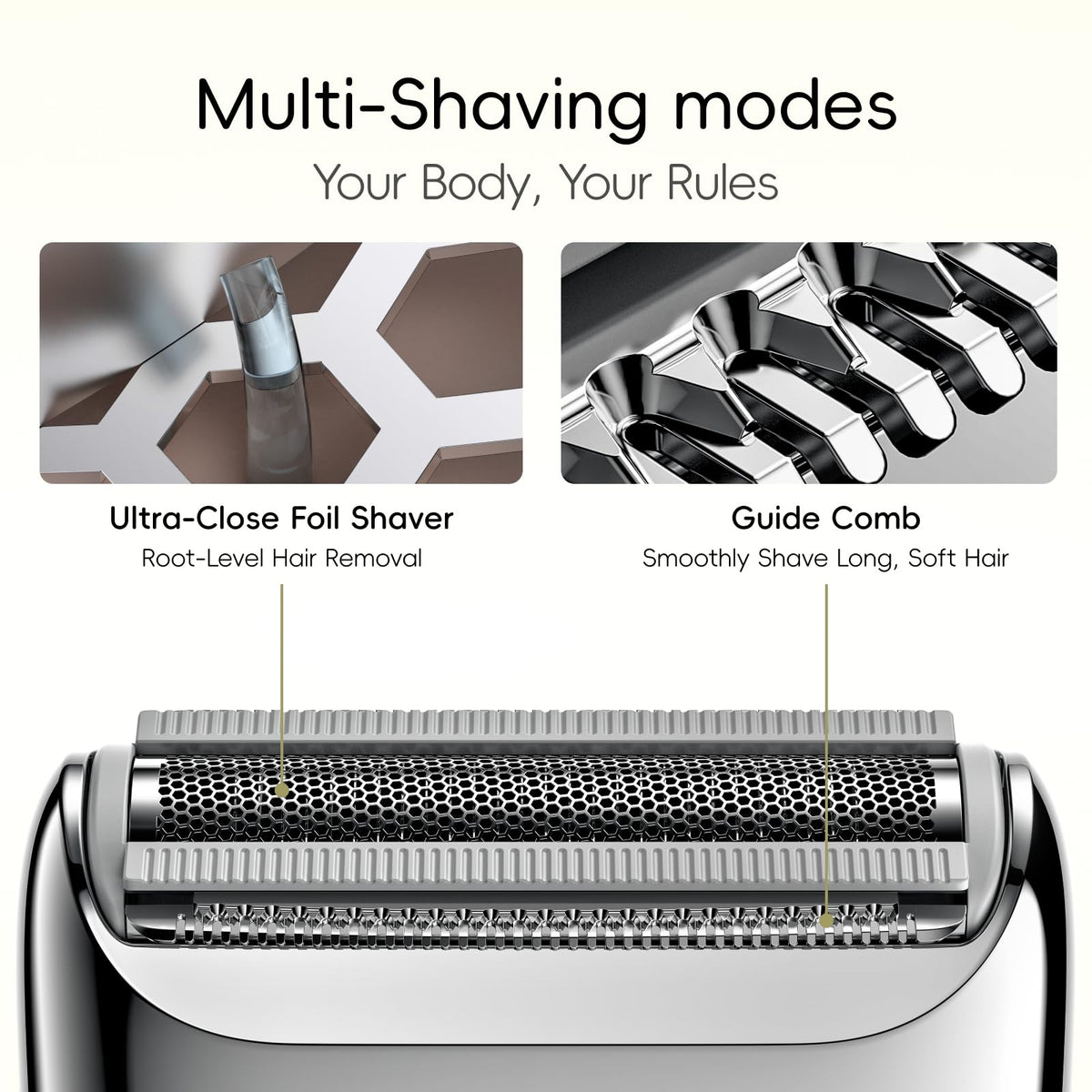 yoose Electric Razor for Women with multiple shaving heads