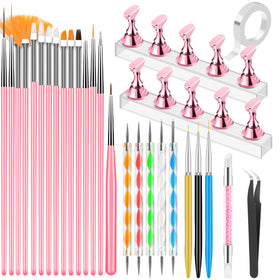 YOOVR 28-In-1 Nail Art Tools set including brushes and stands