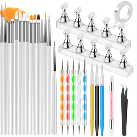 YOOVR 28-In-1 Nail Art Tools Set with brushes and stands