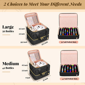 YOREPEK Nail Polish Organizer Case open showing storage compartments