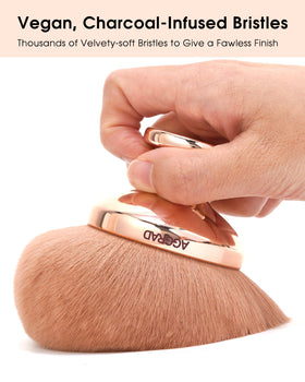 YOSHUYUKI Blend & Blur Body Makeup Brush in use applying self-tanner