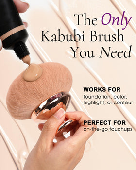 YOSHUYUKI Blend & Blur Body Makeup Brush side view showing bristles