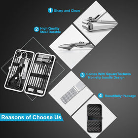 Yougai 18-piece manicure set with all tools visible