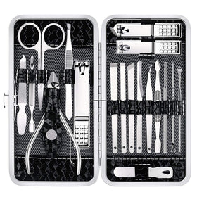 Yougai 18-piece manicure set with black leather case