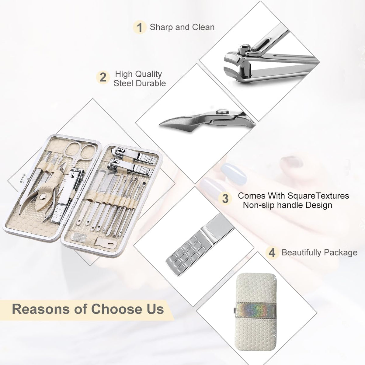 Yougai Nail Clippers Set portable design for travel